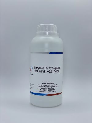 Methyl Red 0.1% W/V Aqueous, pH 4.2 (pink), 6.2 (Yellow)